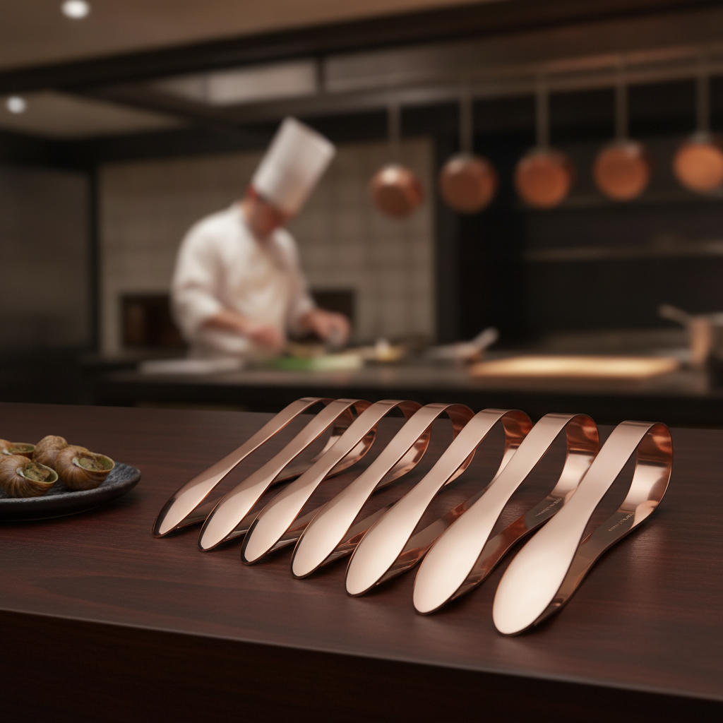 18/10 Stainless Steel Copper Buffet Snail Tongs for Serving (Pack of 6)