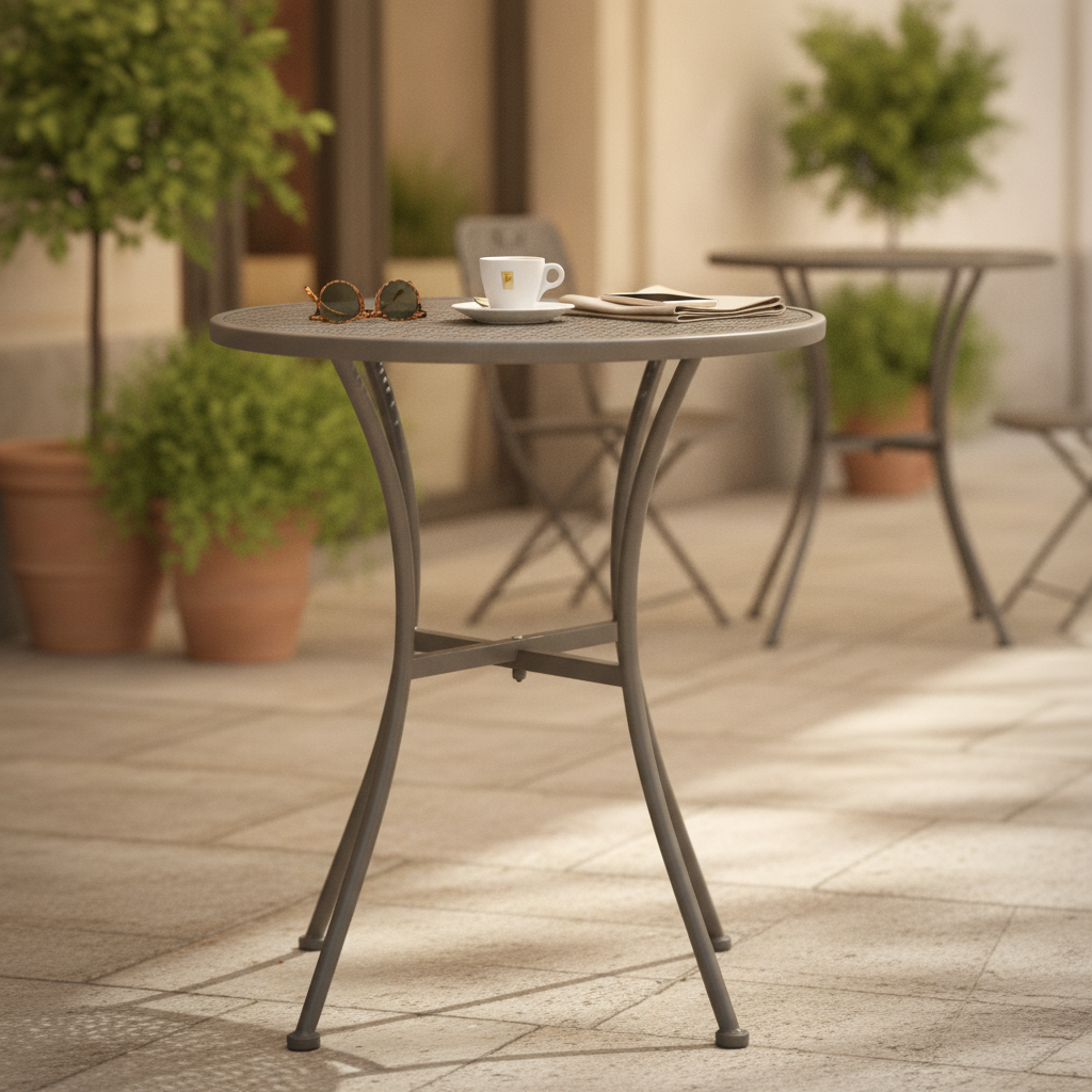 Steel Round Bistro Table 600mm for Patios & Cafés