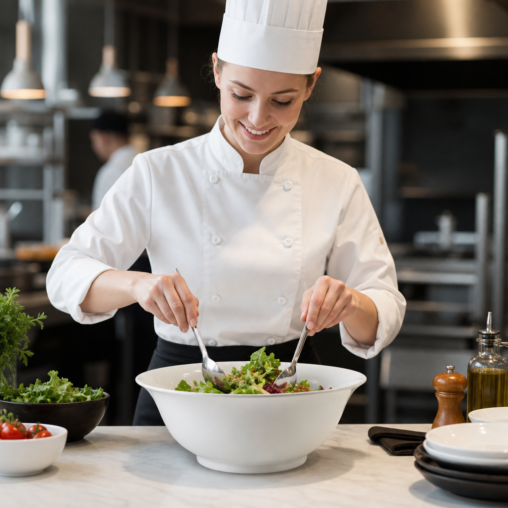 Large Salad Bowl 330mm Porcelain for Restaurants & Cafés