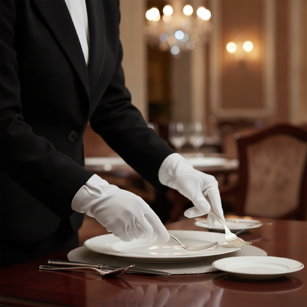 Cotton Ladies Waiting Gloves for Silver Service (Medium/Large)