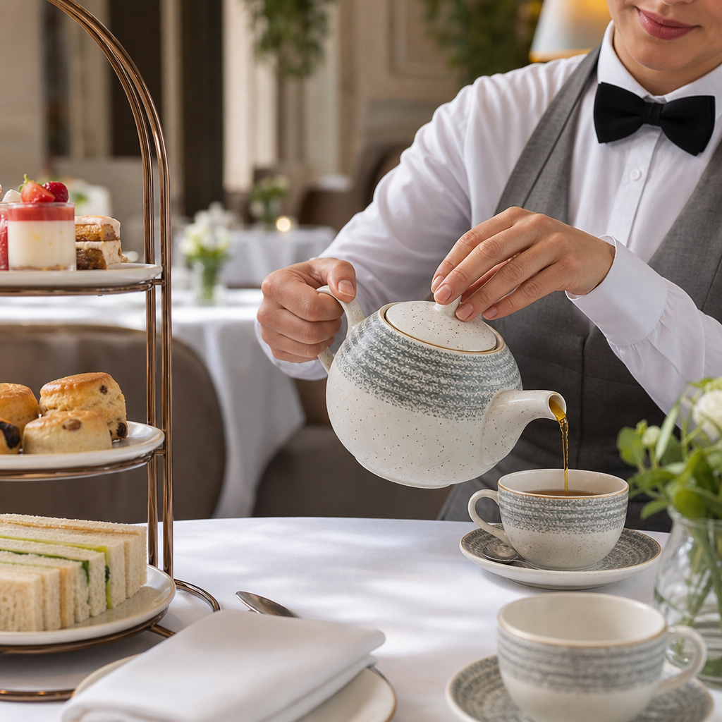 Porcelain Stone Grey Teapot 426ml for Afternoon Tea (Pack of 4)
