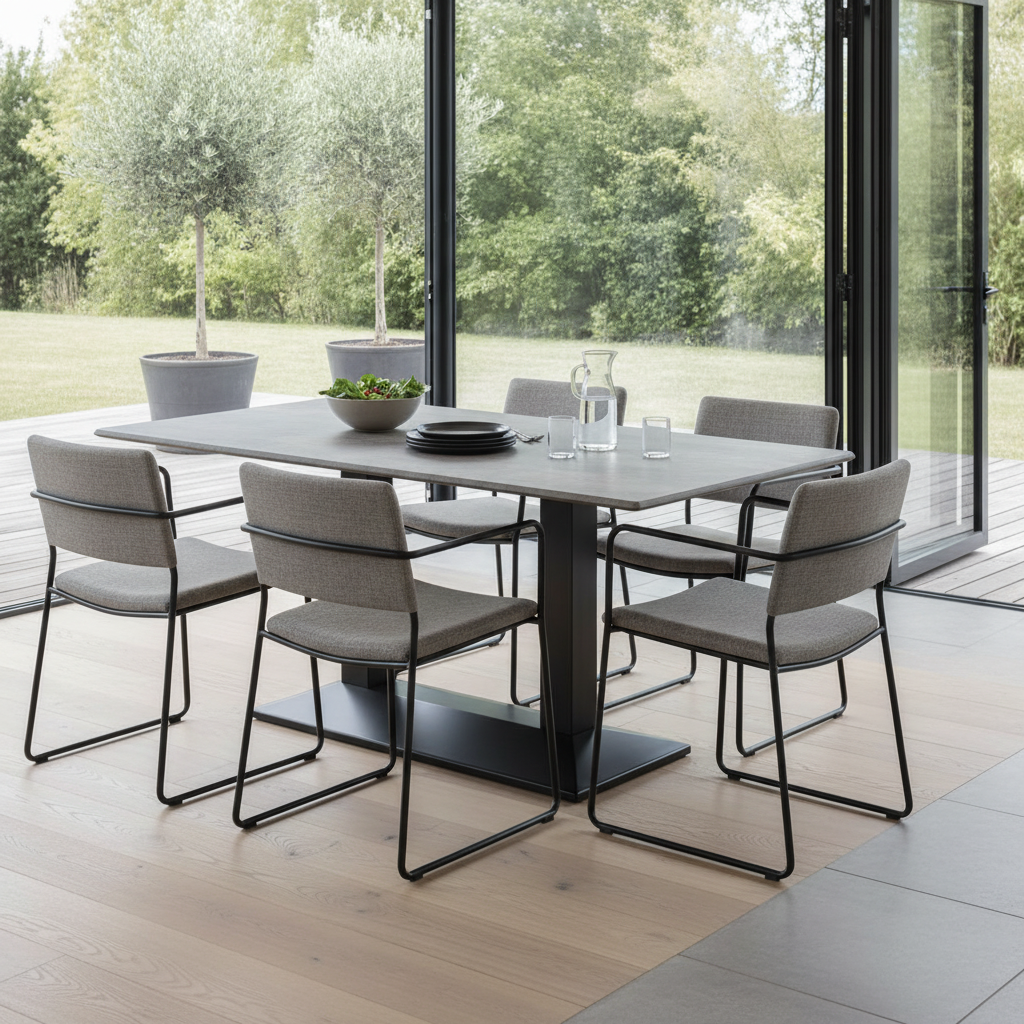 Concrete Rectangular Dining Table 1200x700mm for Indoor & Outdoor Use