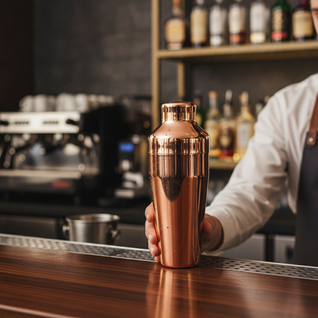Stainless Steel Art Deco Cocktail Shaker 228mm for Bars & Pubs