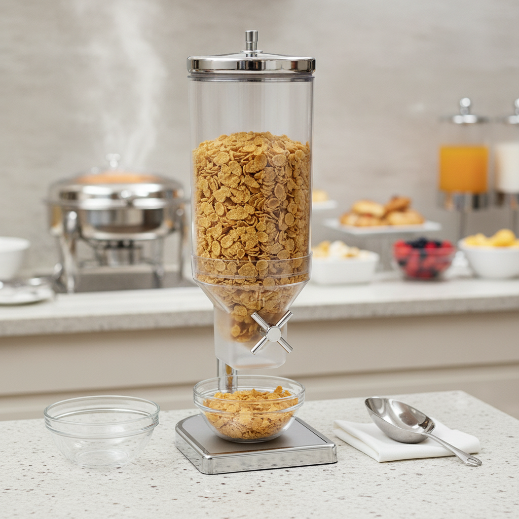 Stainless Steel Cereal Dispenser 4.5L for Breakfast Buffets