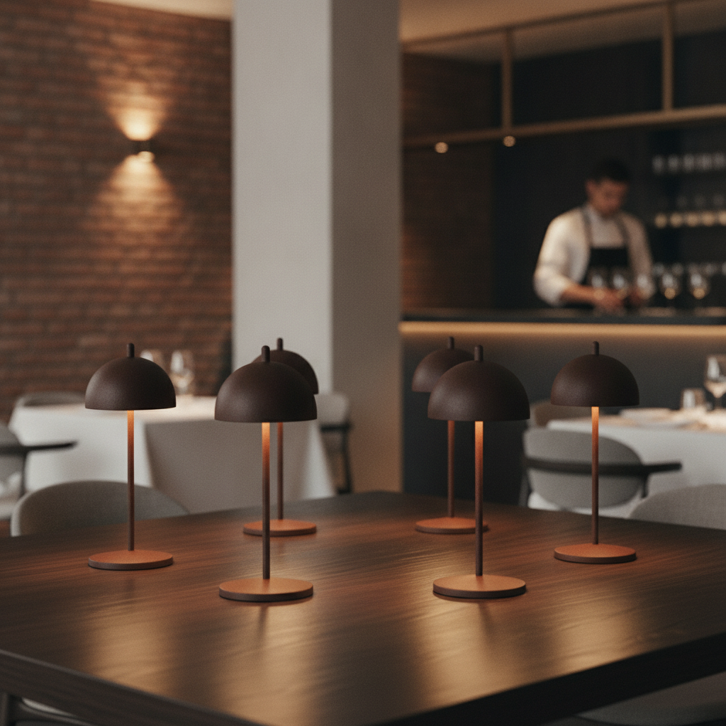 Aluminium Alloy Cordless Micro LED Table Lamp 200mm for Indoor & Outdoor Use (Pack of 6)