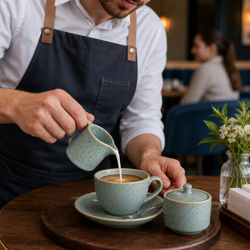 Porcelain Milk Jugs Duck Egg Blue 70ml for Caf? & Restaurants (Pack of 4)
