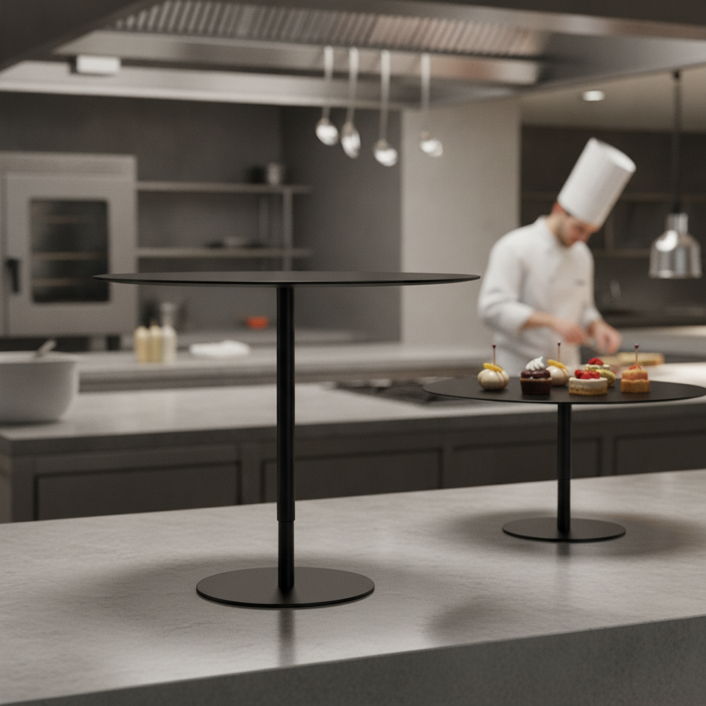 Metal Black Buffet Platform 250mm for Versatile Food Presentation