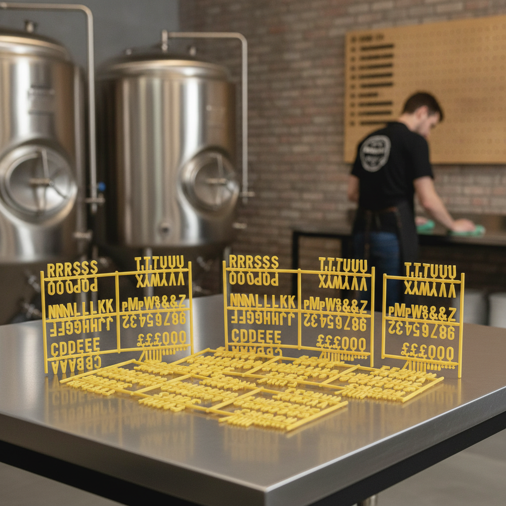 Plastic Yellow Peg Board Lettering 20mm for Breweries (Pack of 6)