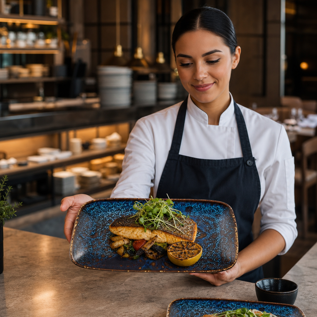 Deep Trays 260x150mm Blue Vitrified Ceramic for Hospitality (Pack of 6)