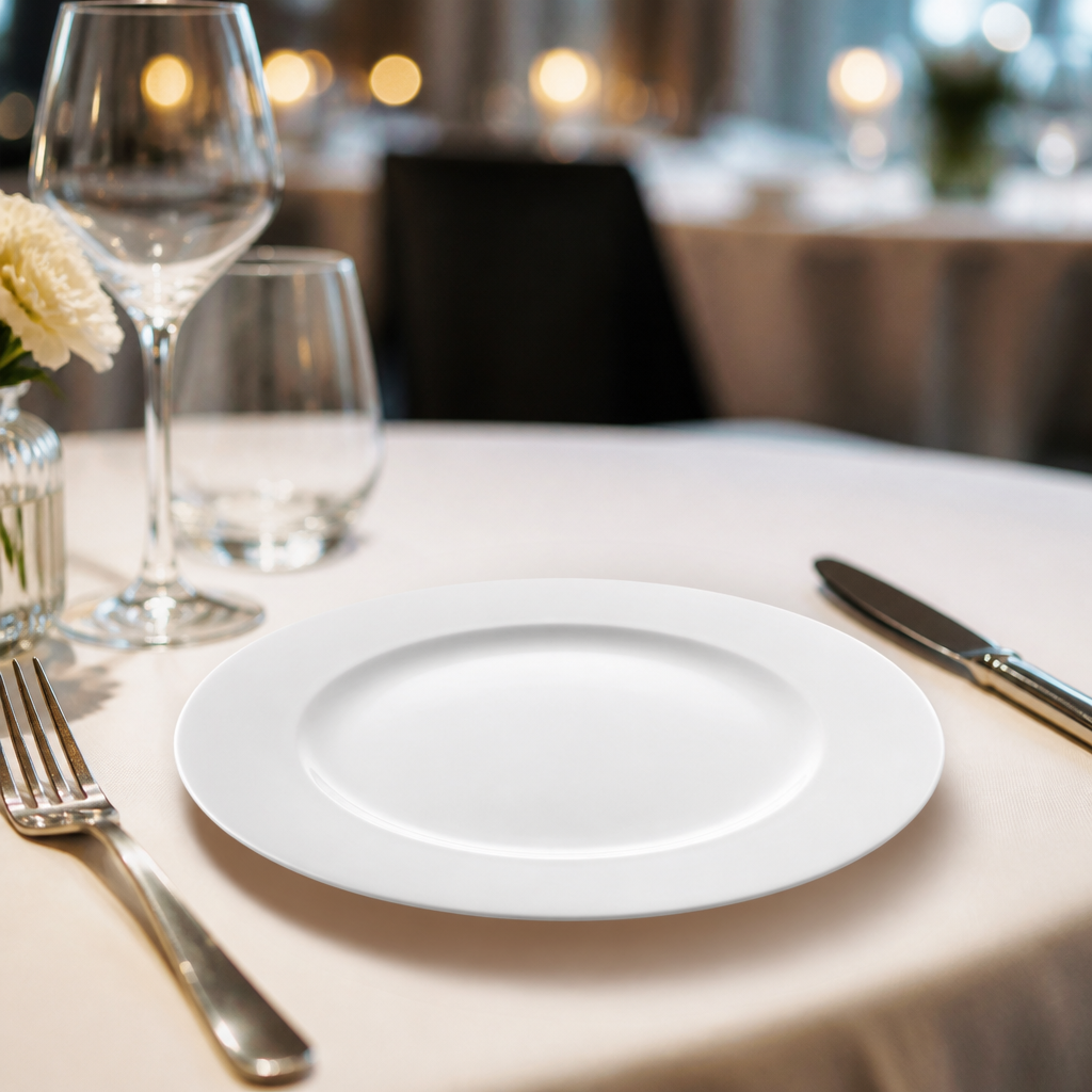 Standard Rim Plates 184mm Porcelain for Fine Dining (Pack of 6)