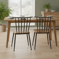 Mango Wood Slatted Back Chairs 865mm for Indoor Dining (Pack of 2)
