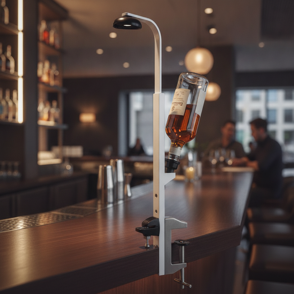Stainless Steel Single Bottle Bar Optic Holder 390mm for Efficient Beverage Dispensing