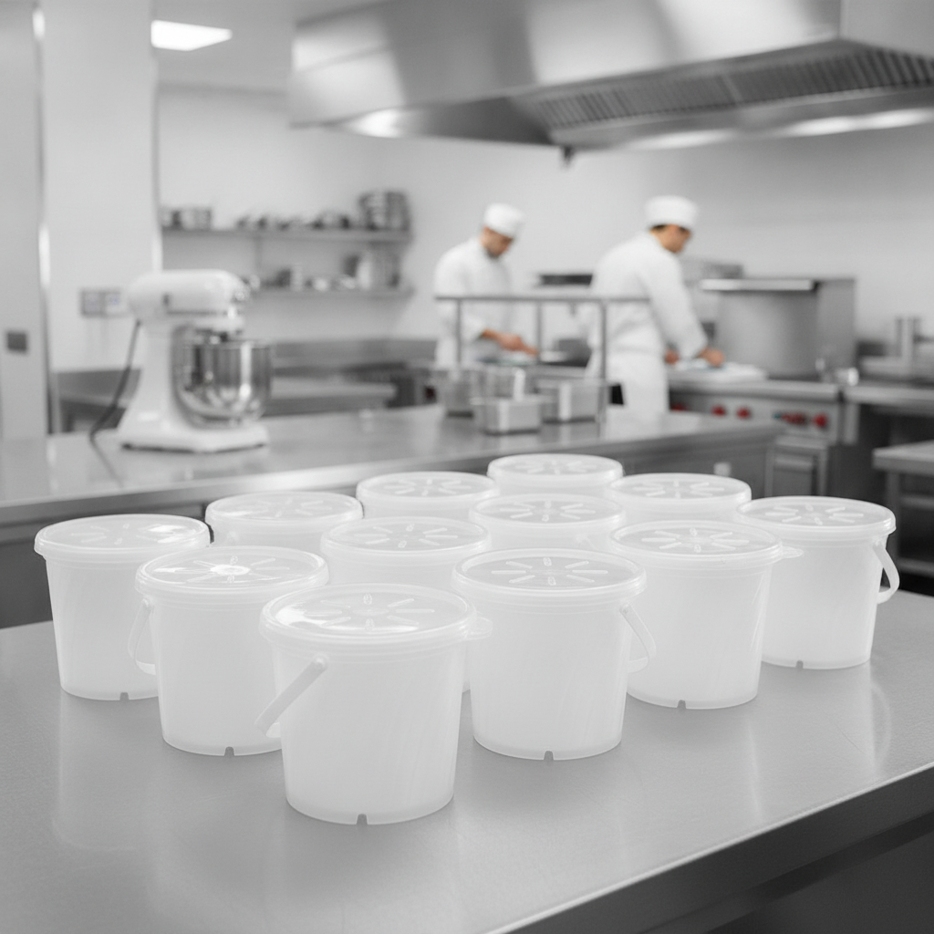 Polypropylene Large Soup and Pasta Pots 473ml for Commercial Kitchens (Pack of 12)