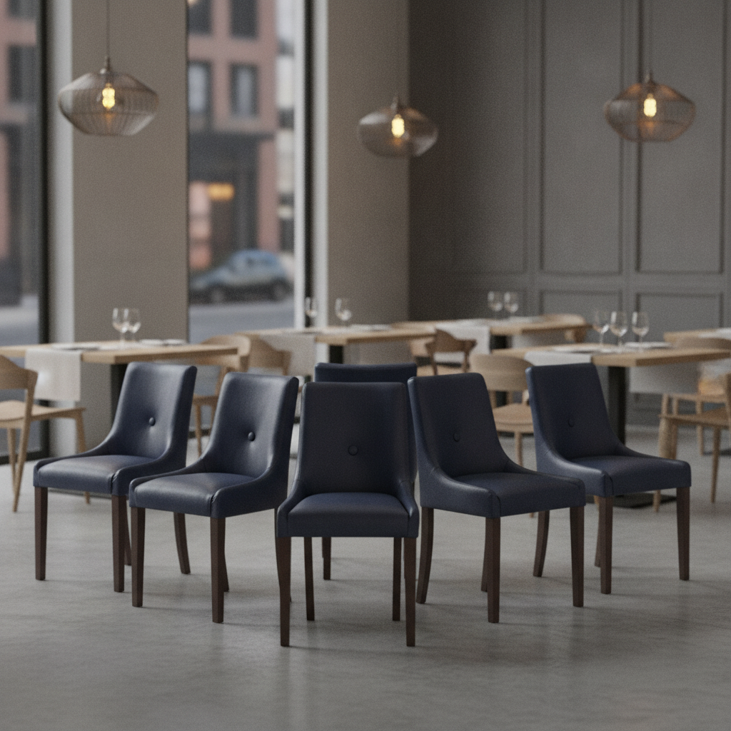 Rubber Wood Bath Dining Chair 870x460mm for Restaurants & Cafés (Pack of 6)