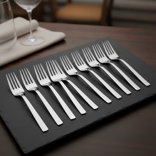 18/10 Stainless Steel Cake Forks 152mm Linear for Food Presentation (Pack of 12)