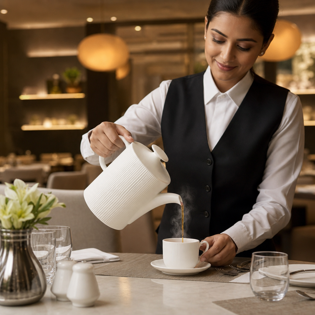 Fully Vitrified Porcelain Beverage Pots 600ml for Stylish Dining (Pack of 6)