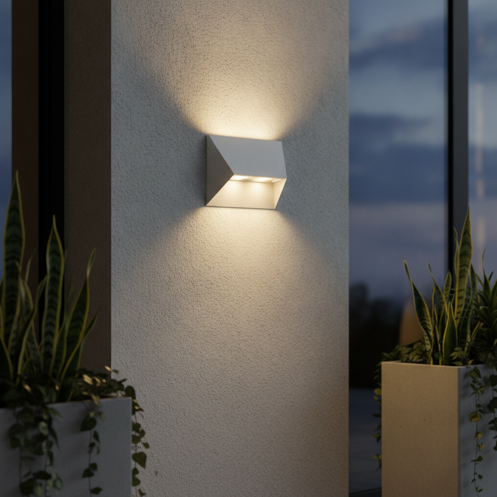Aluminium Outdoor Wall Light in White for Modern Spaces