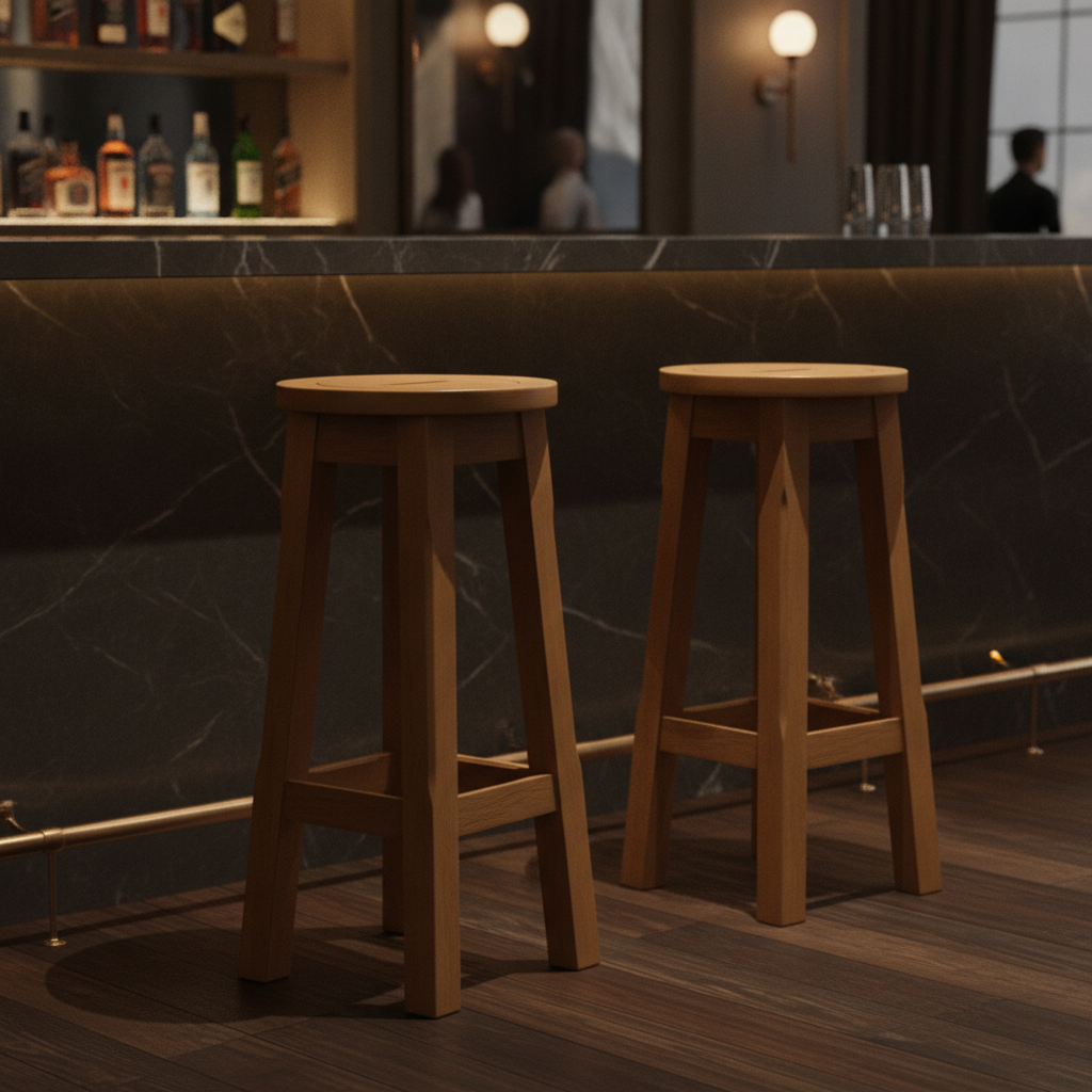 Rubber Wood High Stool 760mm for Bars & Pubs (Pack of 2)