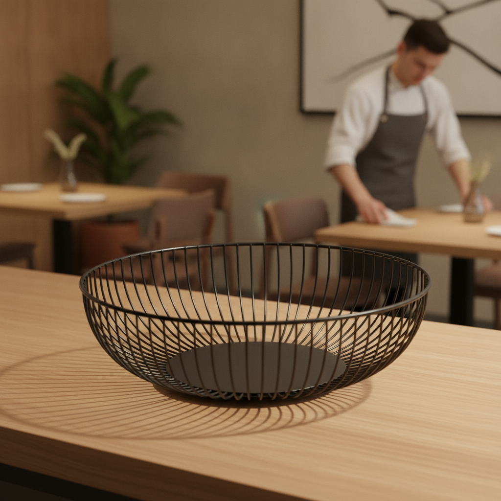 Iron Round Food Display Bowl 285mm for Front of House Use