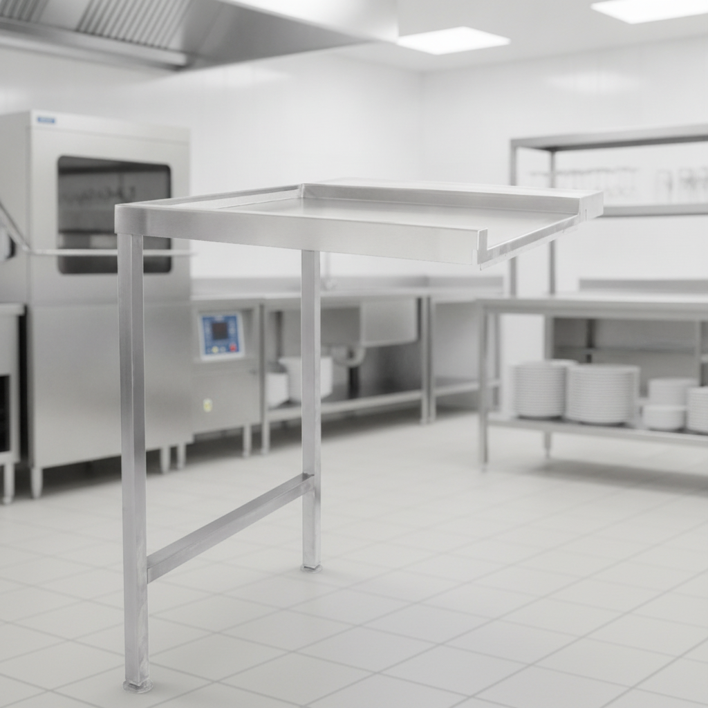 Stainless Steel Pass Through Dishwasher Table 1100mm for Efficient Kitchens