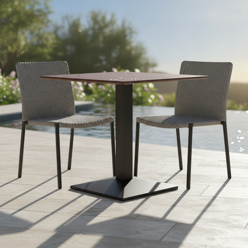 Walnut Square Dining Table 700mm for Indoor & Outdoor Use