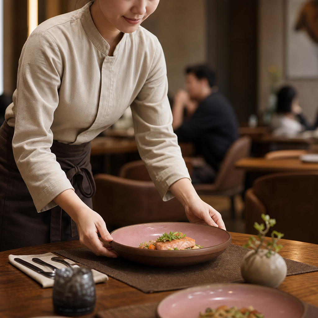 Deep Plates Reactive Glaze Pink Vitrified Stoneware for Restaurant Dining (Pack of 12)