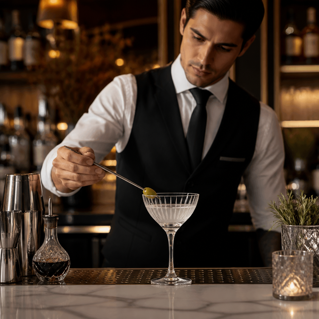 Crystal Glass Martini Glasses 190ml for Cocktail Bars (Pack of 6)