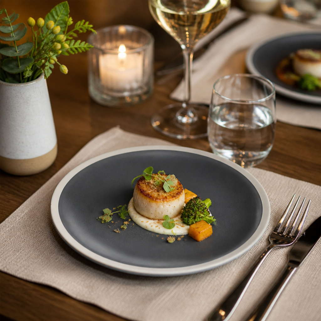 Plates 170mm Charcoal Vitrified Porcelain for Stylish Dining (Pack of 6)
