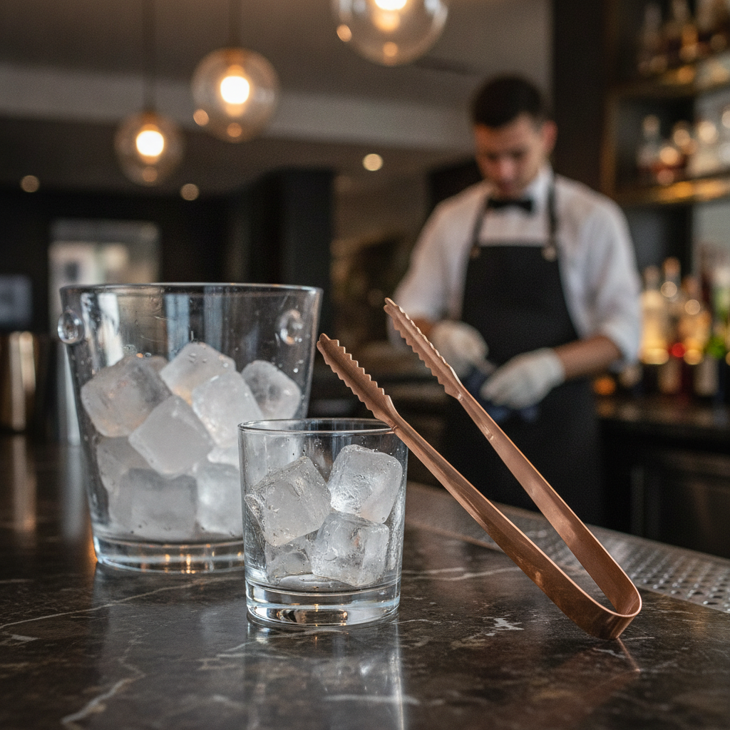 Stainless Steel Ice Tongs with Copper Finish 175mm for Home & Bars
