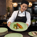 Platters Sage Green Vitrified Ceramic for Vibrant Food Presentation (Pack of 6)