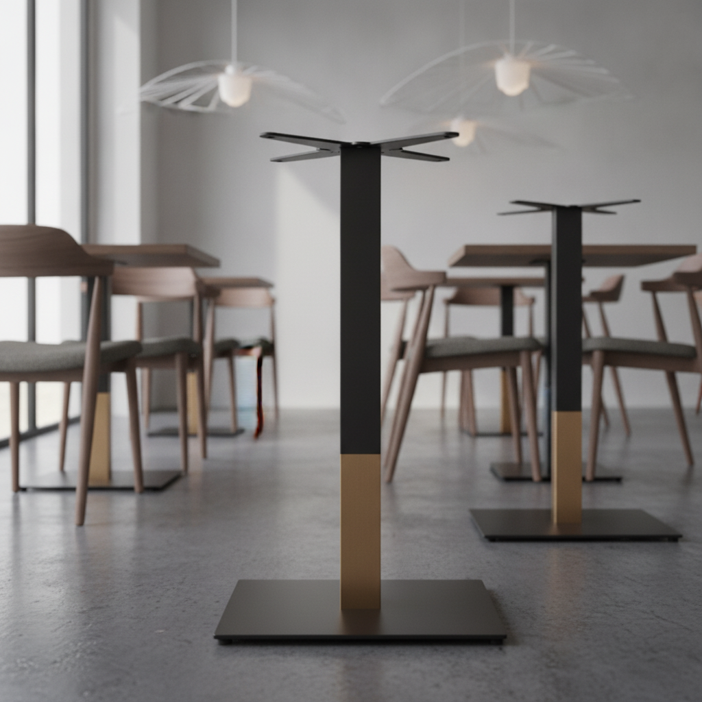 Steel Square Table Base 880mm High for Indoor Use