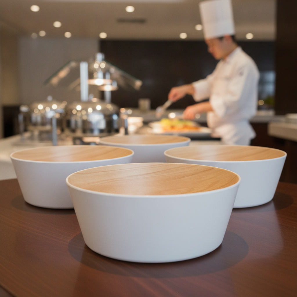 Melamine White Bowl 3.4L for Buffets