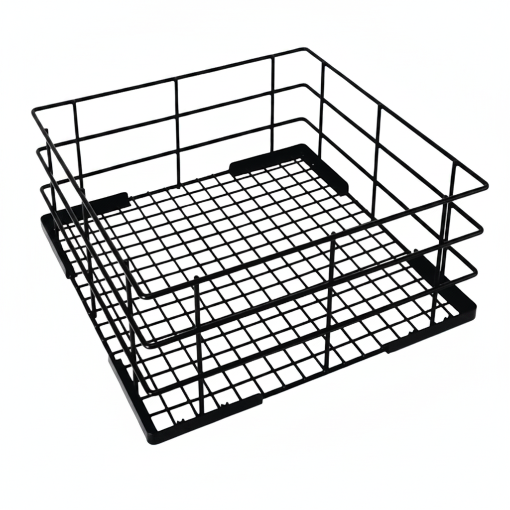PE-Coated Wire High Sided Glass Basket 390mm for Busy Kitchens