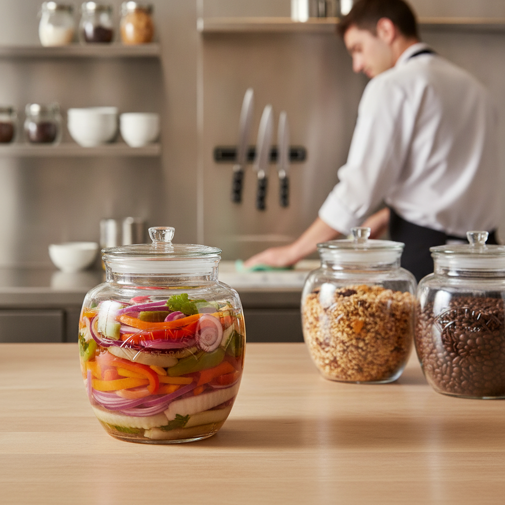 Glass Push Top Preserve Jar 4000ml for Food Storage