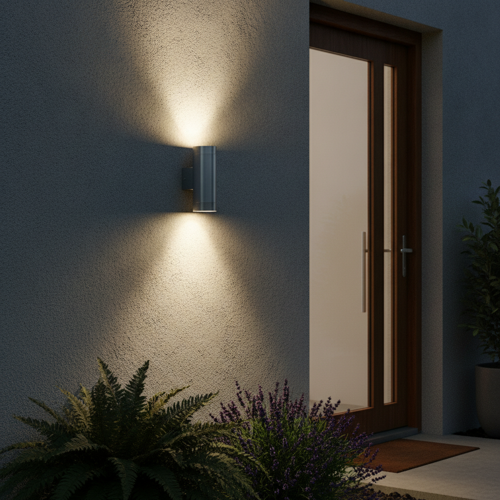 Aluminium Double Outdoor Wall Light for Exterior Spaces