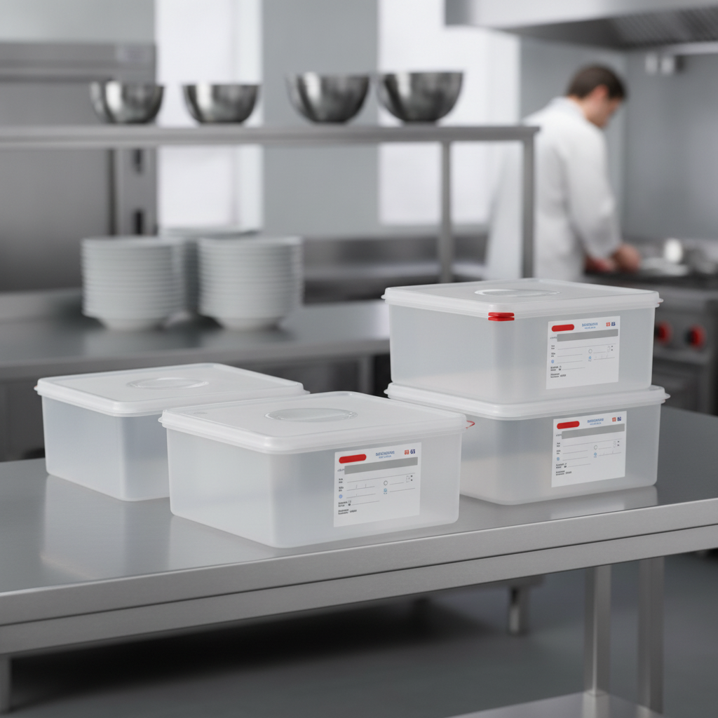 Polypropylene Gastronorm Food Storage Container 13.5L for Professional Kitchens (Pack of 4)