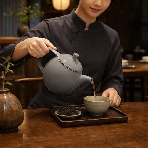 Ceramic Curve Teapot 680ml for Tea Brewing