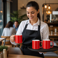 Straight-Sided Mugs 340ml Red Ceramic for Coffee Shops (Pack of 12)