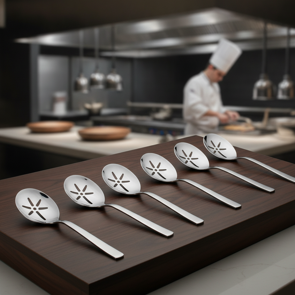 18/10 Stainless Steel Slotted Serving Spoons for Buffet Settings (Pack of 12)