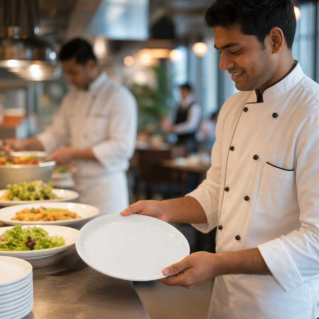 Serving Plates 230mm Melamine for Busy Restaurants (Pack of 48)