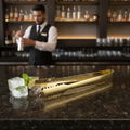 Stainless Steel Gold Plated Ice Tongs 7in for Home & Commercial Bars