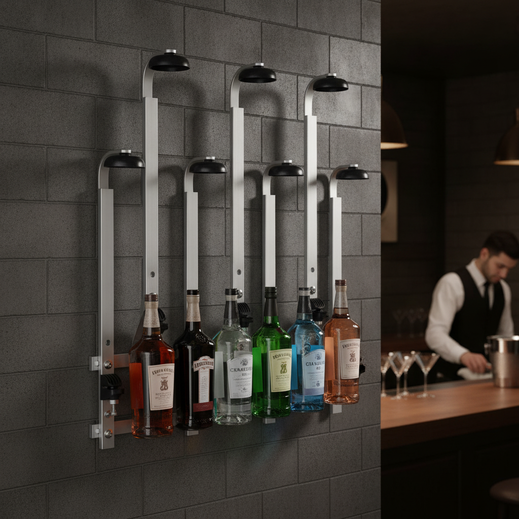 Wall-Mounted Bottle Holder for 700ml to 1L Bottles