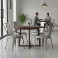 Galvanised Steel Bistro Side Chairs 850x425mm for Stylish Seating Areas (Pack of 4)