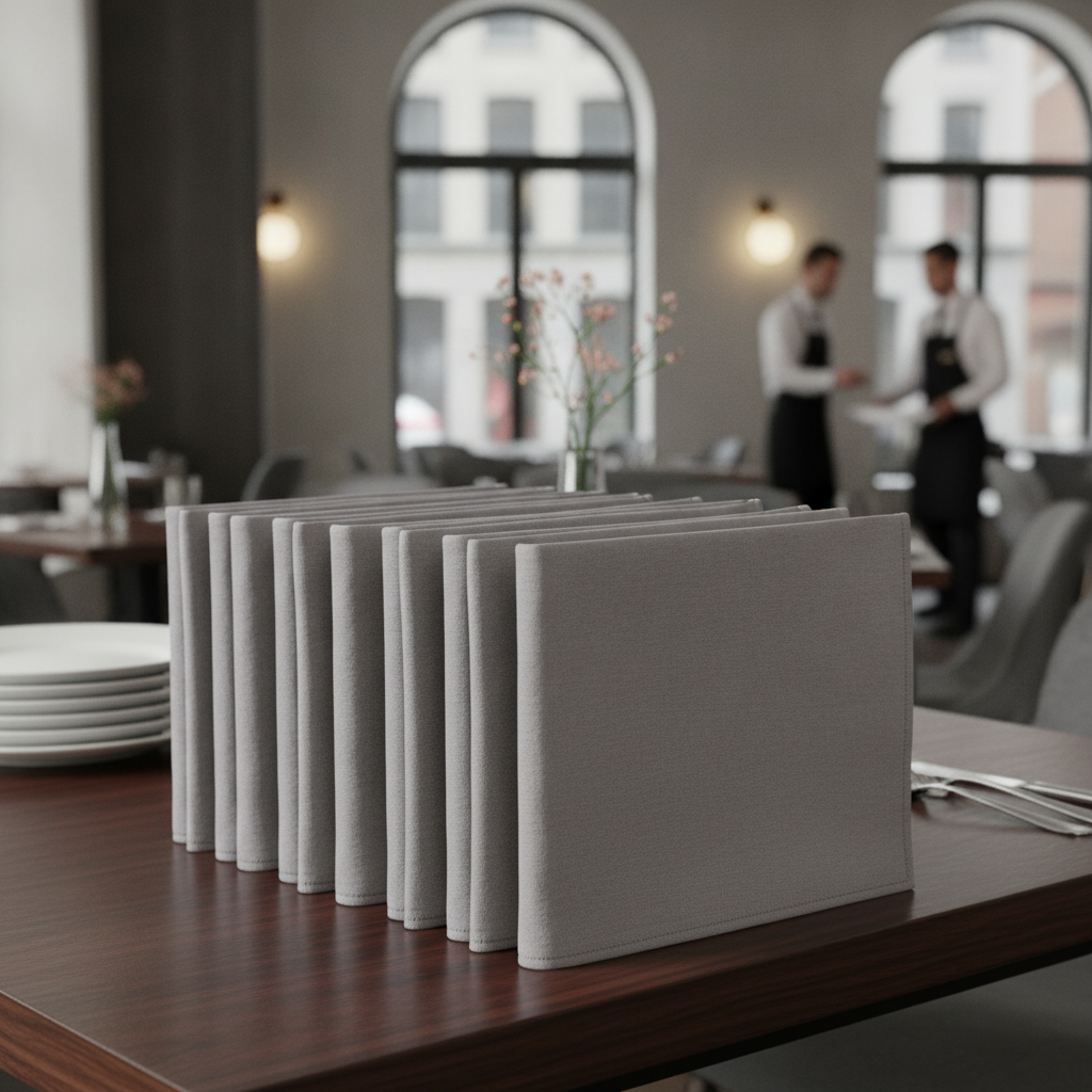 Linen Grey Table Napkin 400x400mm for Elegant Dining (Pack of 12)