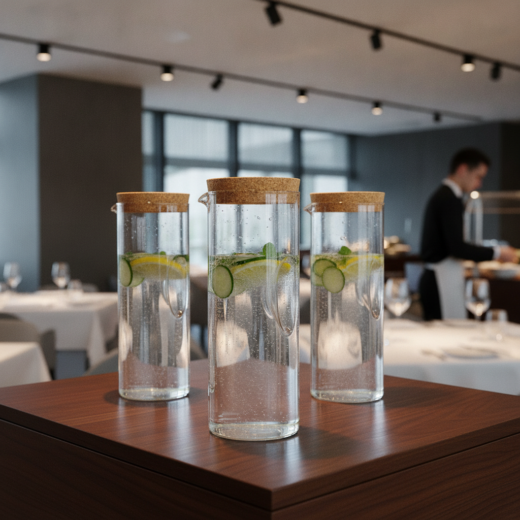 Glass Jar with Cork Lid 1.8L for Buffet Stations
