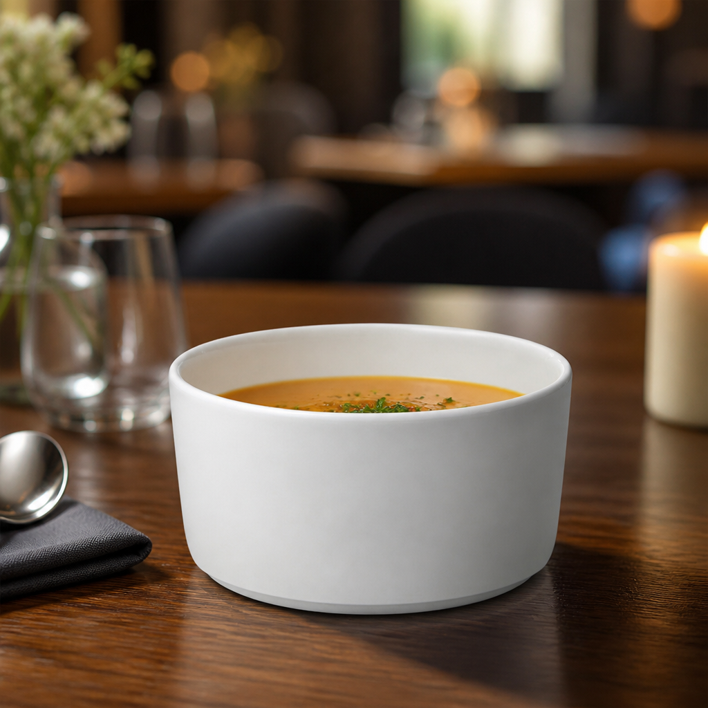 Super Vitrified Porcelain Soup Bowls 15oz for Restaurants & Cafés