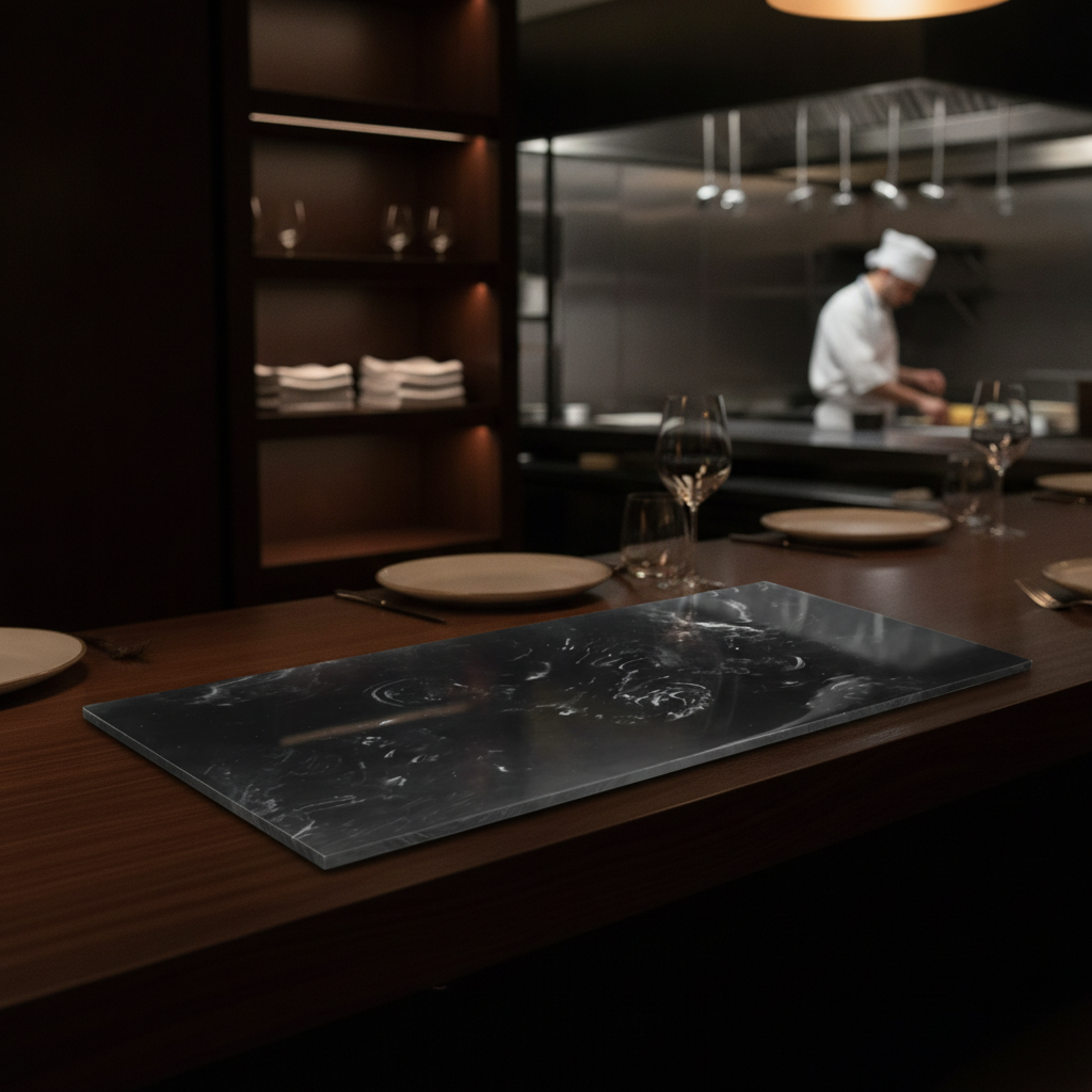 Resin Grey Marble Shelf 60.9 cm x 27.9 cm for Hospitality Venues