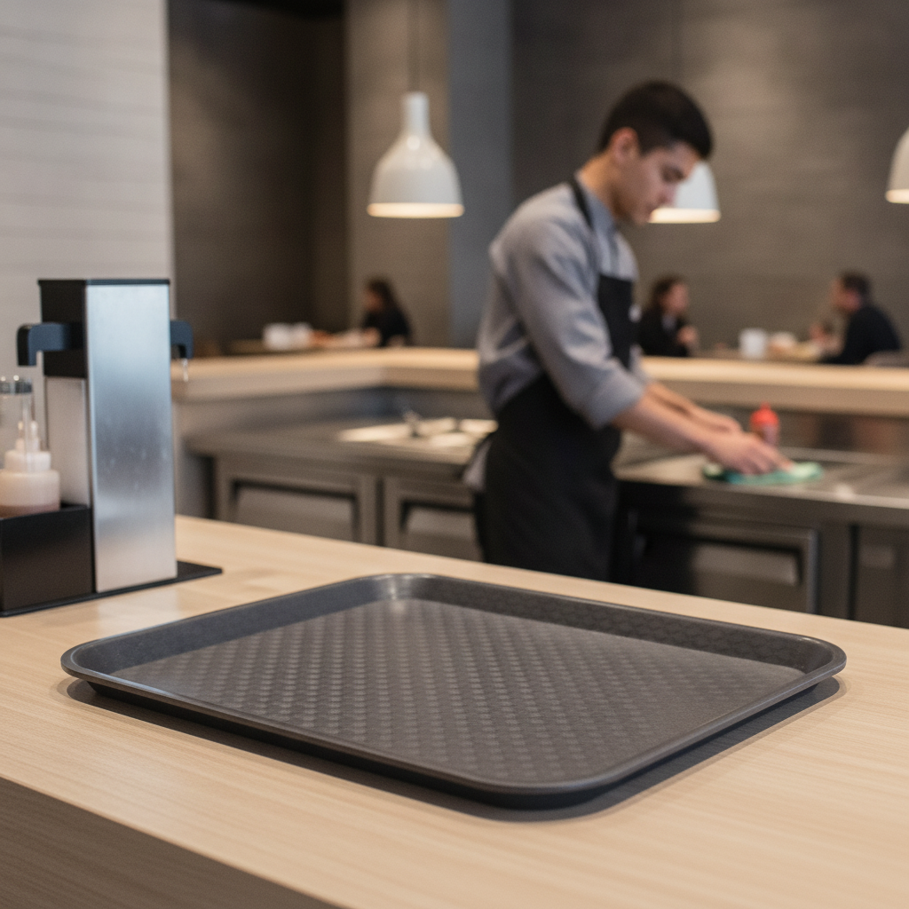 Polypropylene Rectangular Tray 450mm for Fast Food Service