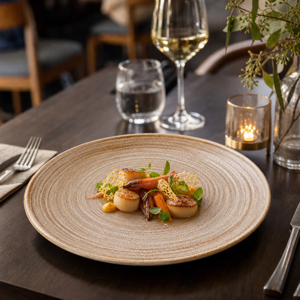 Coupe Plates Fuse Sable 152.5mm Vitrified Ceramic for Fine Dining (Pack of 12)