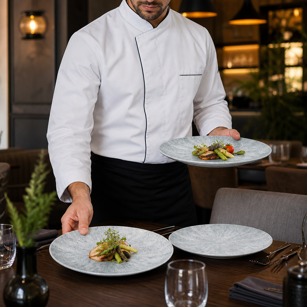 Coupe Plates 260mm Grey Vitrified Porcelain for Dining (Pack of 12)